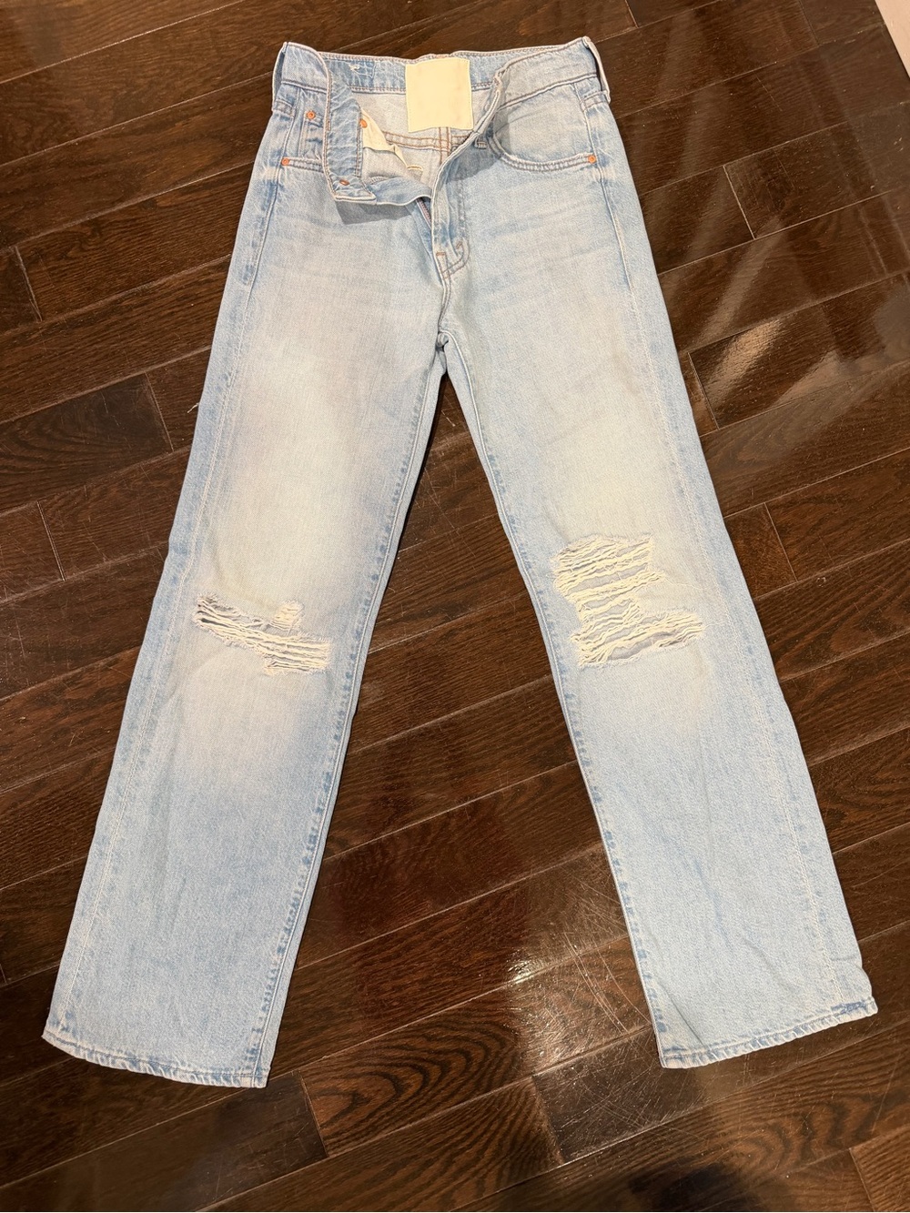 Mother Light Blue Distressed Jeans